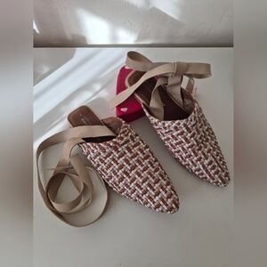 Jeffrey Campbell Khaleesi Woven Ankle Tie Mules